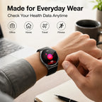 BEEVVOS 501 round smartwatch worn for daily use at home, office, travel and light fitness activities
