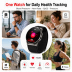 BEEVVOS 501 smart health watch for daily blood pressure, heart rate, blood oxygen and pressure monitoring