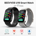 BEEVVOS U19 blood pressure smart watch with 2.01 inch TFT display in black and gold color options