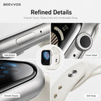 BEEVVOS H26 Pro smart watch close up showing crown, side button, smooth display and comfortable strap details