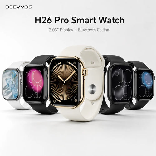 BEEVVOS H26 Pro smart watch in multiple colors with 2.03 inch display, Bluetooth calling and IP67 waterproof design