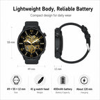 BEEVVOS HT30 smart watch showing 400mAh battery, 41g watch head and 49 by 55 by 12 mm size