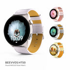 BEEVVOS HT50 smart watch with round AMOLED display, aluminum alloy case and stylish color options for daily wear