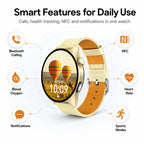 BEEVVOS HT50 smart watch with Bluetooth calling, NFC, health tracking, sports modes and message notifications