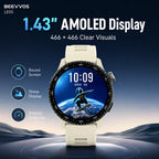 BEEVVOS LE05 AMOLED smart watch featuring a 1.43 inch round screen with 466 by 466 resolution