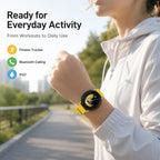BEEVVOS LE05 fitness smart watch shown in active daily use for sports, calls and everyday wear