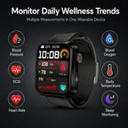 BEEVVOS M15 PRO health watch detail view featuring alloy case, side crown, touch display, silicone strap and TPU airbag