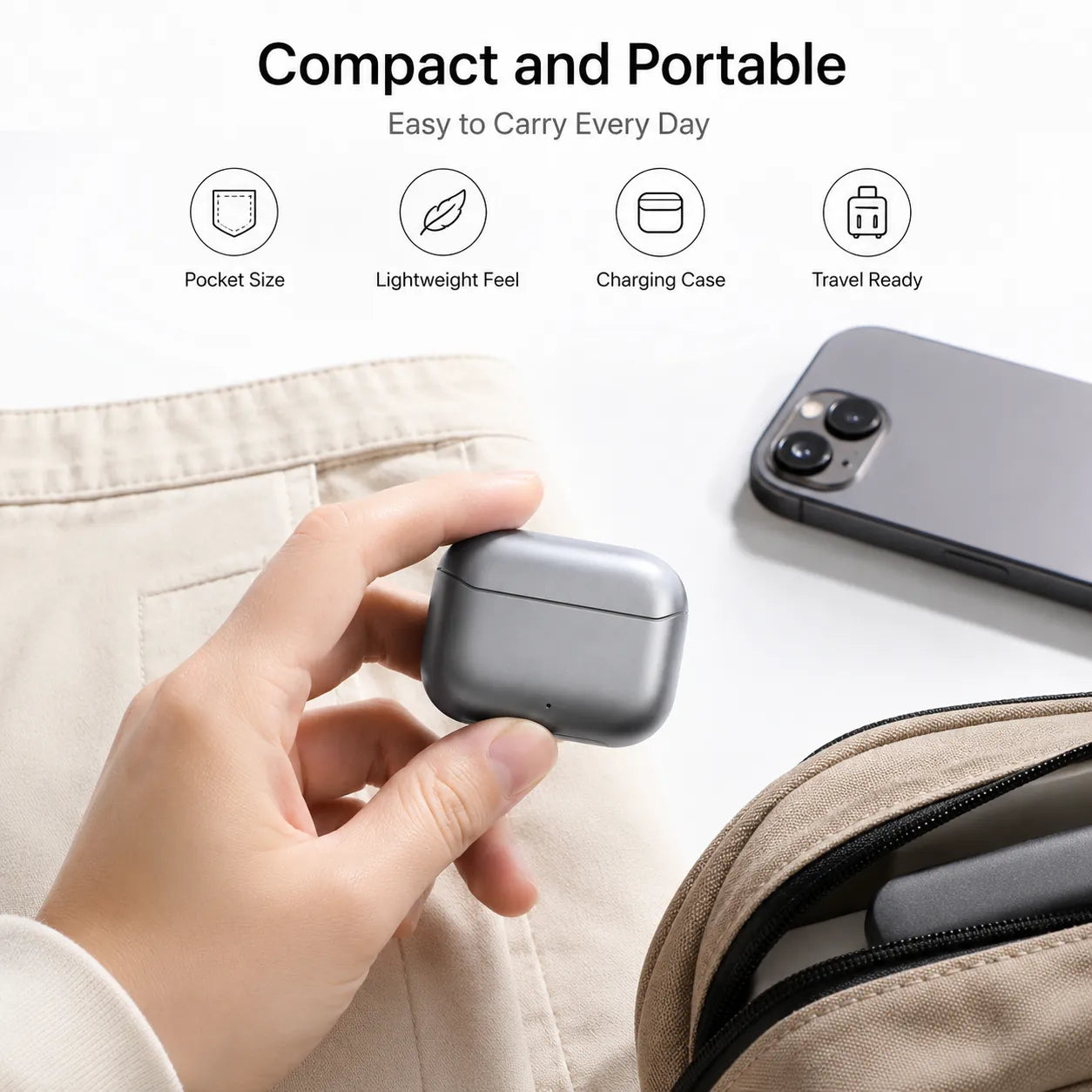 BEEVVOS LDW-530 wireless earbuds worn during commuting, office work and everyday listening in a lifestyle setting