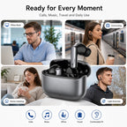 BEEVVOS LDW-530 gray and white wireless earbuds for commuting, working, studying and daily home entertainment