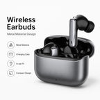 BEEVVOS LDW-530 wireless earbuds with gray and white metal-finish charging cases displayed on a clean product background