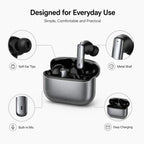 BEEVVOS LDW-530 portable wireless earbuds with compact charging case and up to 45-hour total battery performance