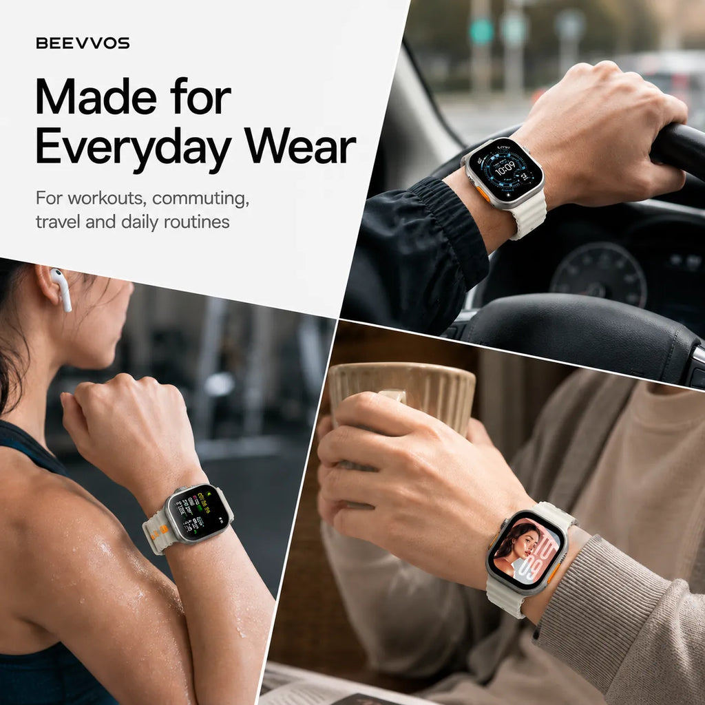 BEEVVOS H26 Ultra+ smart watch with 500mAh battery and about 120 minutes charging time