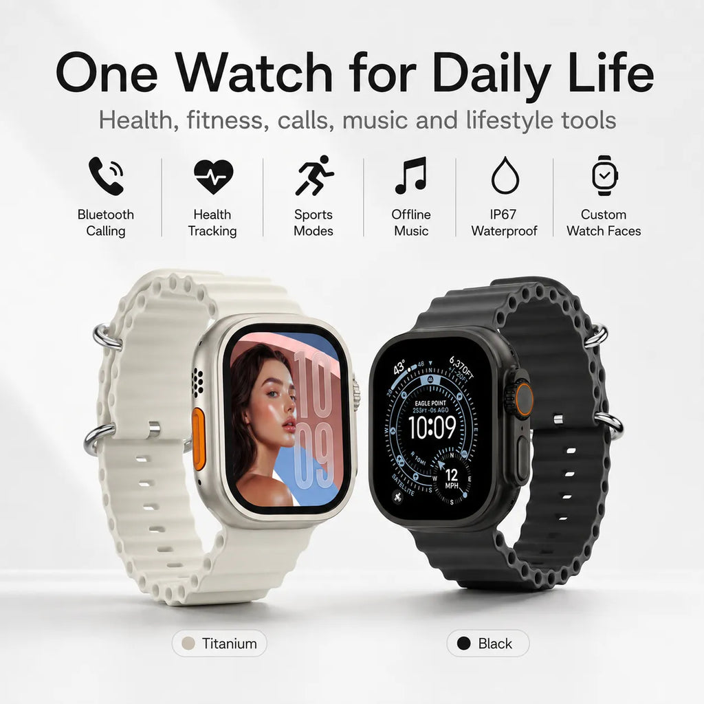 BEEVVOS H26 Ultra+ IP67 smart watch with Bluetooth calling, watch faces, fitness and daily tools