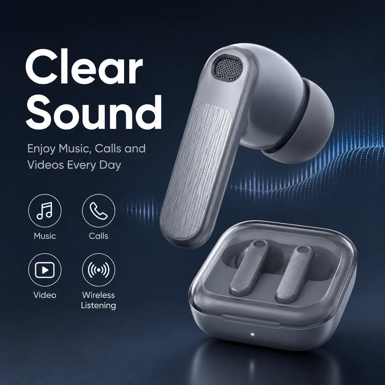 BEEVVOS R630 in-ear wireless earbuds shown with compact charging cases in black and white color options.