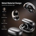 BEEVVOS LDW-630 metal open-ear wireless earbuds in gray and white with matching compact charging cases.