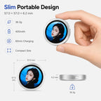 BEEVVOS IX06 silver secondary screen assistant with 57 mm round body, 36.3 g weight and 400mAh battery