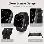 BEEVVOS Y3 smart watch feature summary with IP67 waterproof design, custom faces and three color options