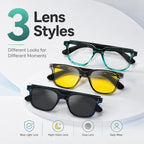 BEEVVOS eyewear with photochromic gray, yellow night driving and gray-tinted lens styles for daily use