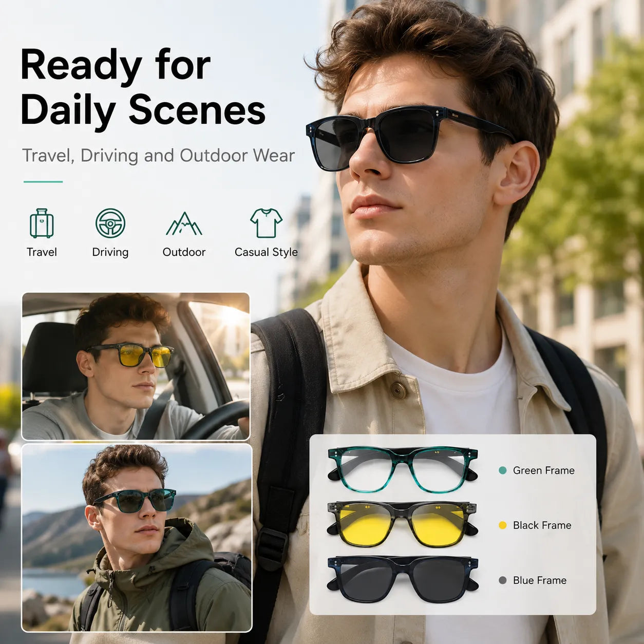 BEEVVOS eyewear used for computer work, evening commuting and casual outdoor activities