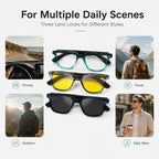 BEEVVOS eyewear collection with three frame and lens options for screens, commuting and everyday wear