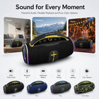 BEEVVOS P45 Pro portable wireless speaker in four colors with TWS, FM, AUX, TF card and Bluetooth 5.4 connectivity.