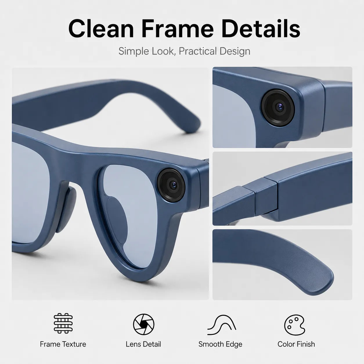BEEVVOS S2 Max portable camera smart glasses displayed in open and folded eyewear-style positions for daily carrying
