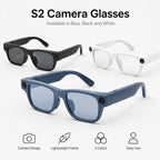 BEEVVOS S2 Max camera smart glasses available in black, blue and white for travel, outdoor and everyday activities
