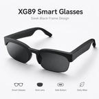 BEEVVOS XG89 smart audio glasses with black frame, tinted lenses and integrated electronic temple design on a clean background