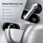 BEEVVOS LDW-430 earbuds close-up image highlighting smooth metal texture, rounded case design and modern details